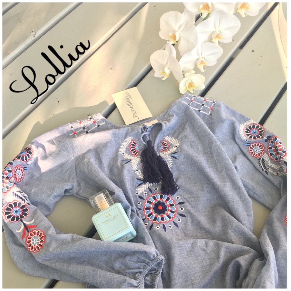 Rebellion Again Embroidered Top